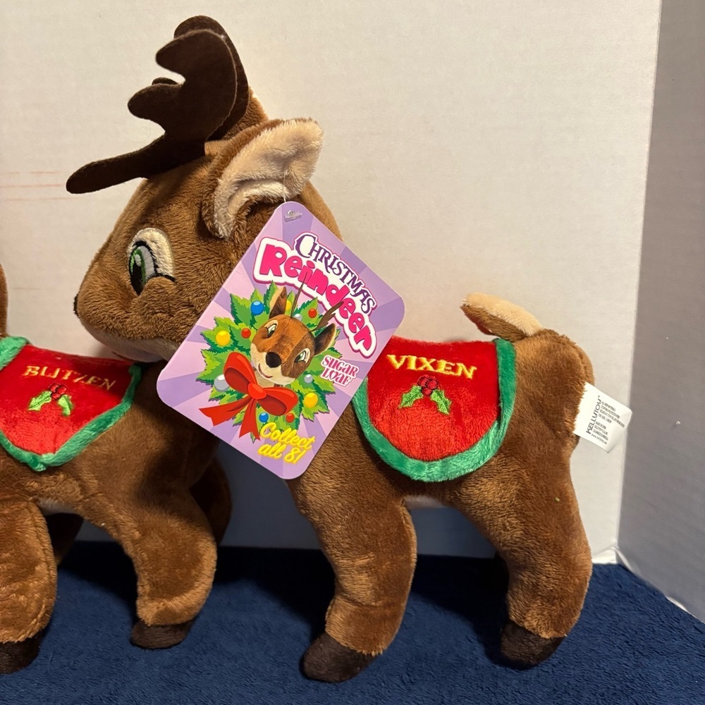 2015 Kellytoy Christmas Santa’s Reindeer Plush Stuffed Toy Blitzen & Vixen 14” - Picture 3 of 9